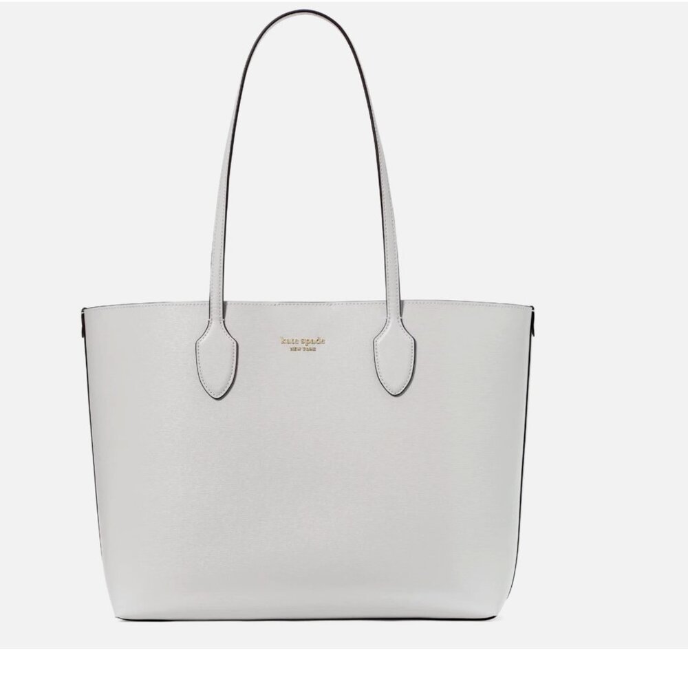 New Kate Spade Bleecker Space Dot Large Saffiano Leather Tote Stone Path